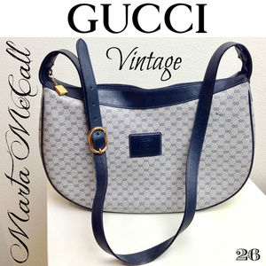 RARE Vintage GUCCI GG Plus Hobo Cross Body Handbag